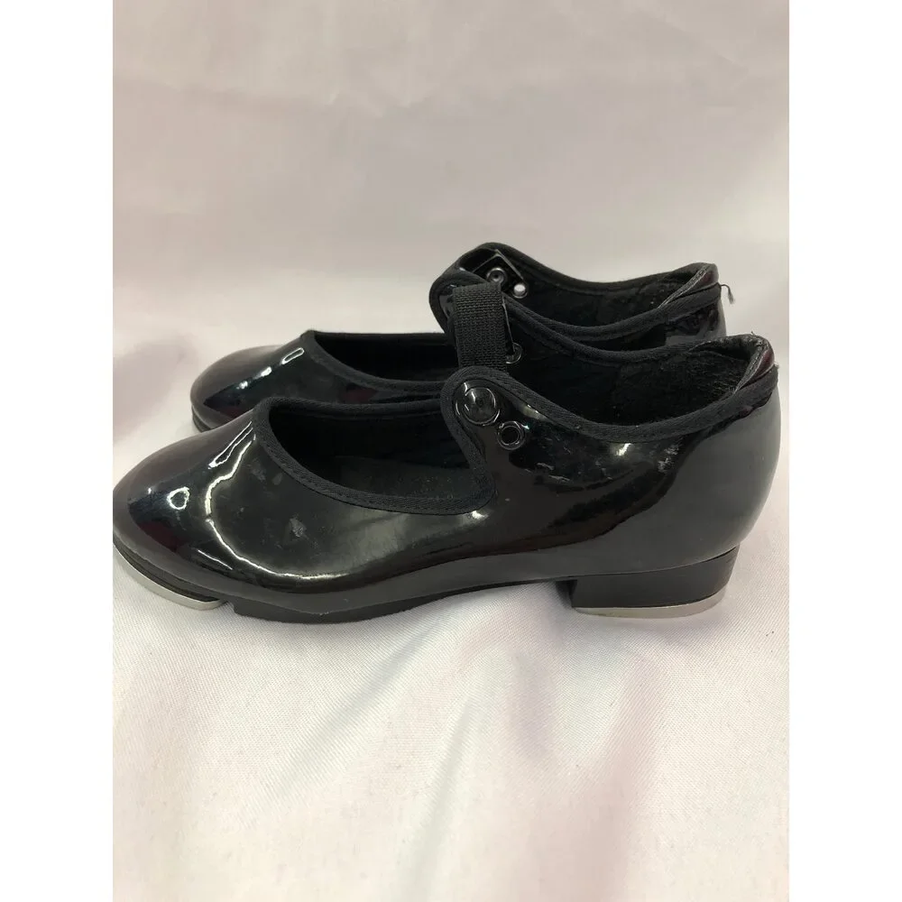 Pre-Owned Dance Tap Shoes Capezio Black Child 12W Tyette Slip On Student